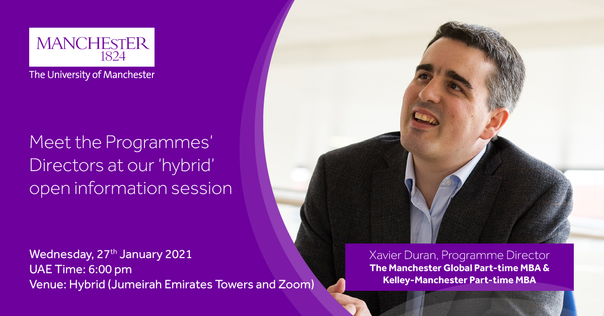 Meet the MBA Programme Director Xavier Duran at our ‘hybrid’ open information session 