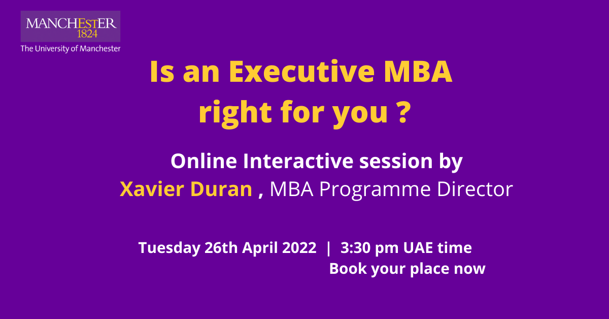We are delighted to welcome our MBA Programmes Director, Xavier Duran to focus on our Global Executive MBA - an 18-month accelerated pathway of the Global MBA for a closed cohort of senior MBA candidates.