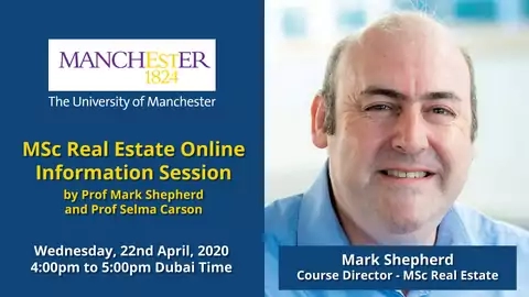Part time MSc Real Estate online information session by Prof Mark Shepherd and Prof Selma Carson