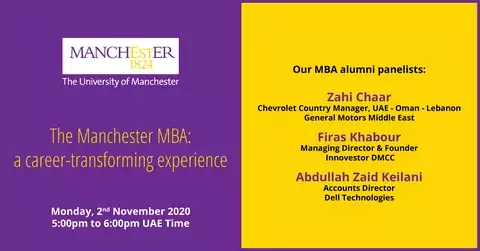 The Manchester MBA: a career-transforming experience with MBA alumni Zahi Chaar, Abdullah Zaid Keilani and Firas Khabour